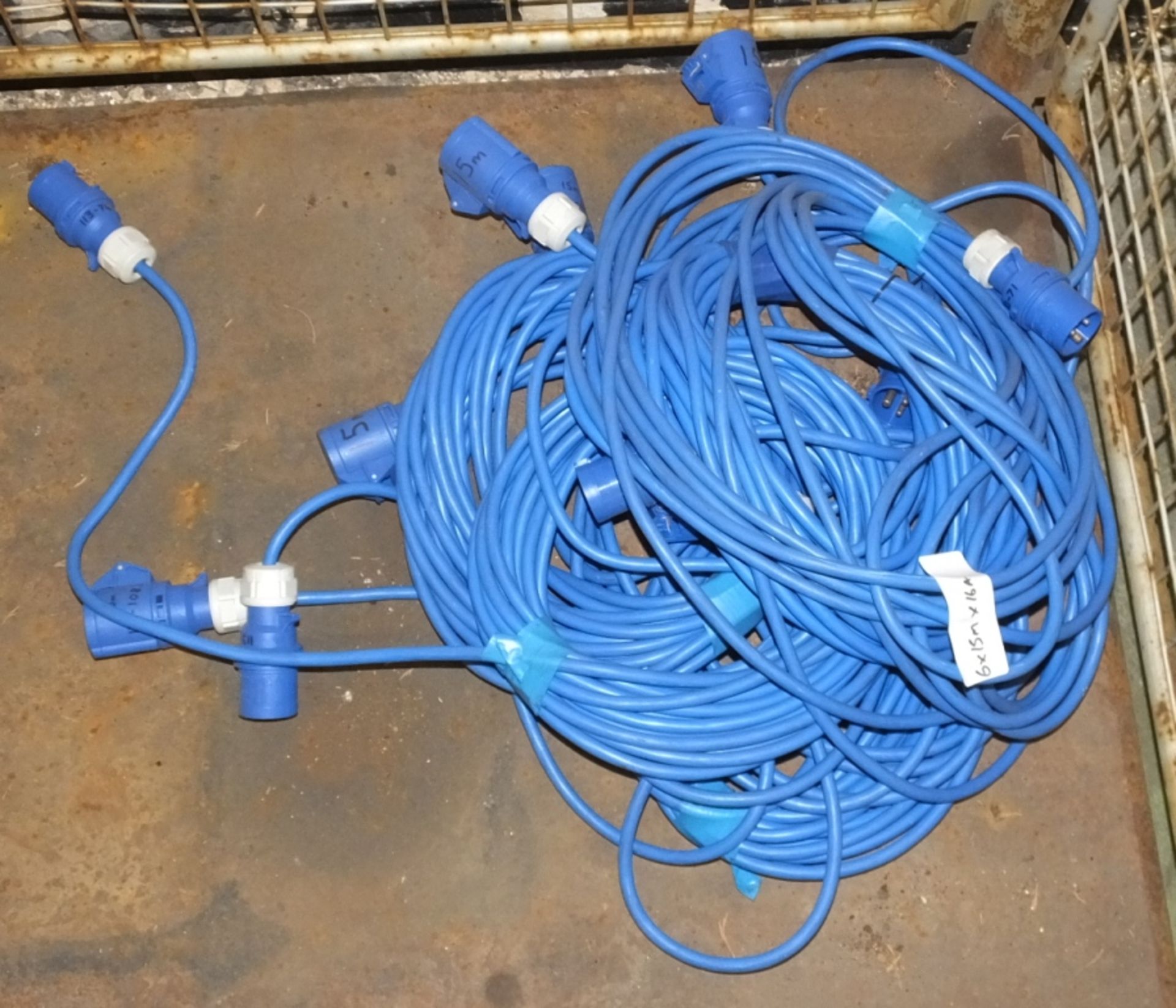 6x Cable Assemblies Blue - 15M x 16A
