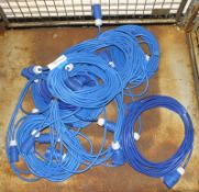 10x Cable Assemblies Blue - 15M x 16A