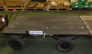 4 Wheeled Wooden Flat Bed Trolley