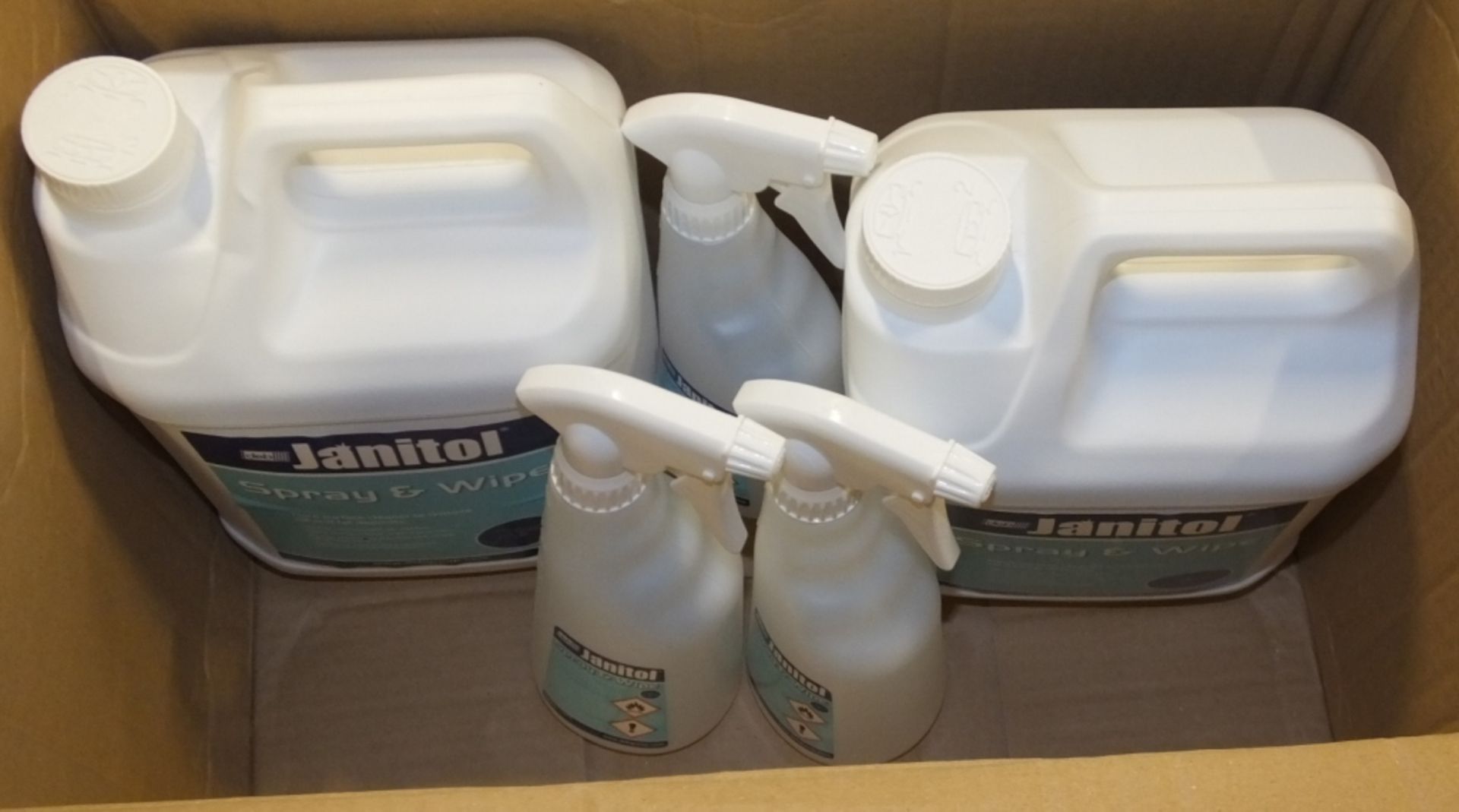 Janitol Spray & Wipe Cleaner Fluid - JSW 60B - 4x 5LTR bottles + 4 Spray Bottles - 8 boxes - Image 3 of 3