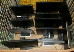 11x PC Monitors - Dell, HP