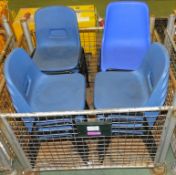 16x Blue Plastic Stackable Chairs