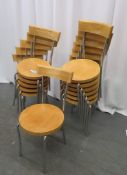 12X WOODEN CANTEEN/RESTAURANT CHAIRS