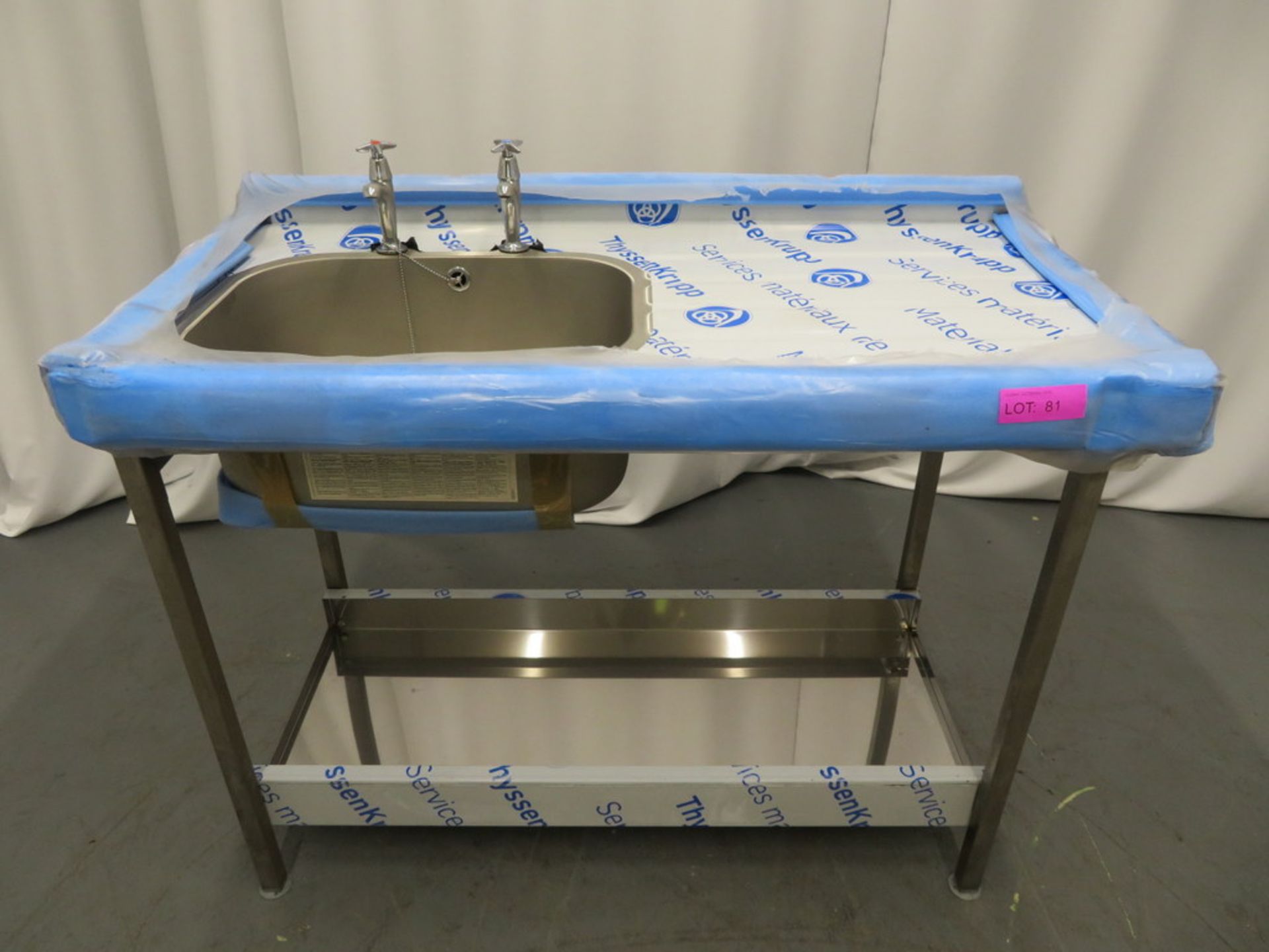 UNUSED S/S LEFT HAND SINGLE BOWL SINK UNIT