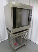 HOBART ELECTRIC COMBI OVEN WITH TRAY SLIDE STAND