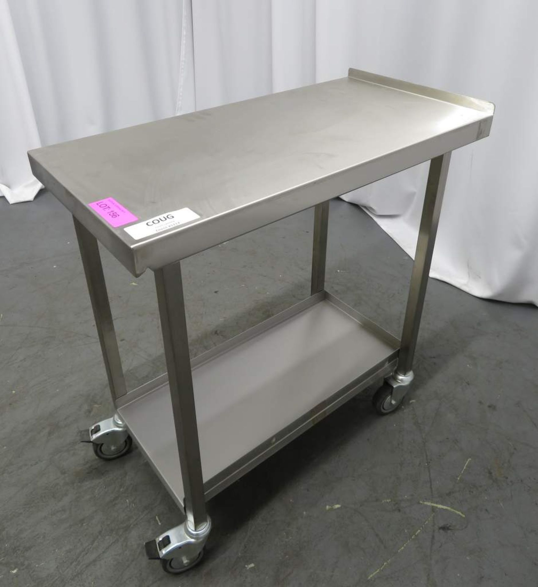 PORTABLE STAINLESS STEEL END KITCHEN PREPERATION TABLE WITH UNDER SHELF - Image 3 of 3
