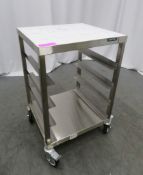 MOFFAT PORTABLE STAINLESS STEEL 3 SHELF OVEN TRAY PREPERATION TABLE