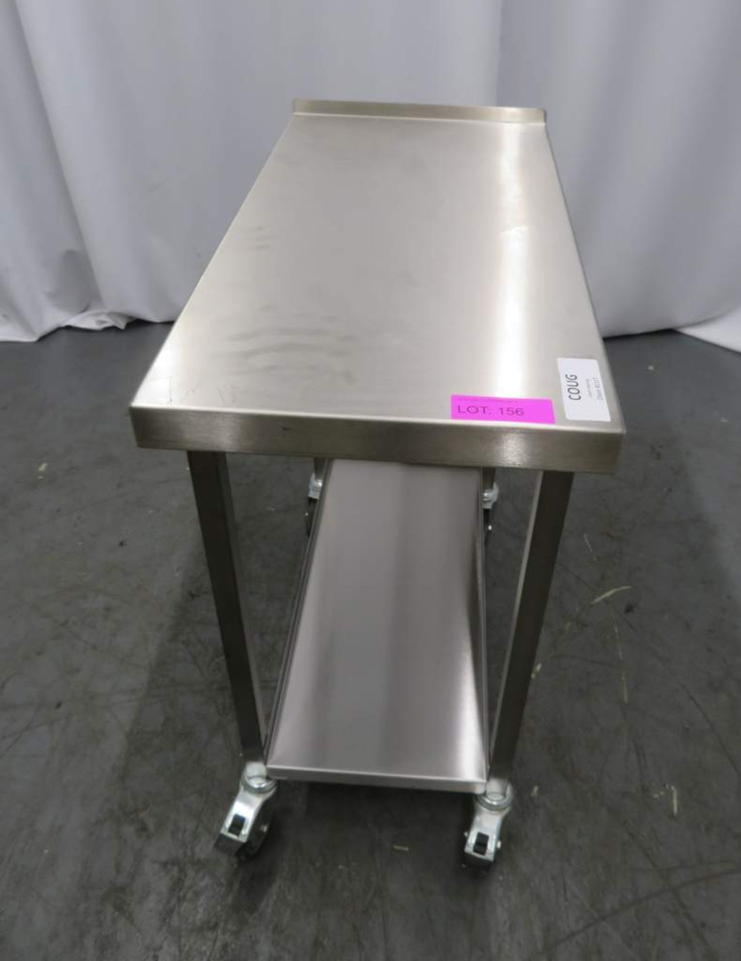 PORTABLE STAINLESS STEEL END KITCHEN PREPERATION TABLE WITH UNDER SHELF - Image 2 of 3