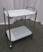 CRAVEN PORTABLE 2 TIER STAINLESS STEEL CANTEEN/KITCHEN TROLLEY