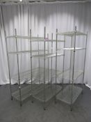 4 X VOGUE FOUR-TIER COLLAPSIBLE CHROME WIRE RACKS