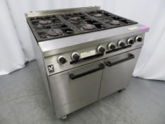 FALCON DOMINATOR S/S GAS TWO-DOOR OVEN WITH SIX BURNER/RING HOB