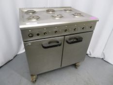 LINCAT MODEL LMR9N S/S GAS TWO-DOOR OVEN WITH SIX BURNER HOB