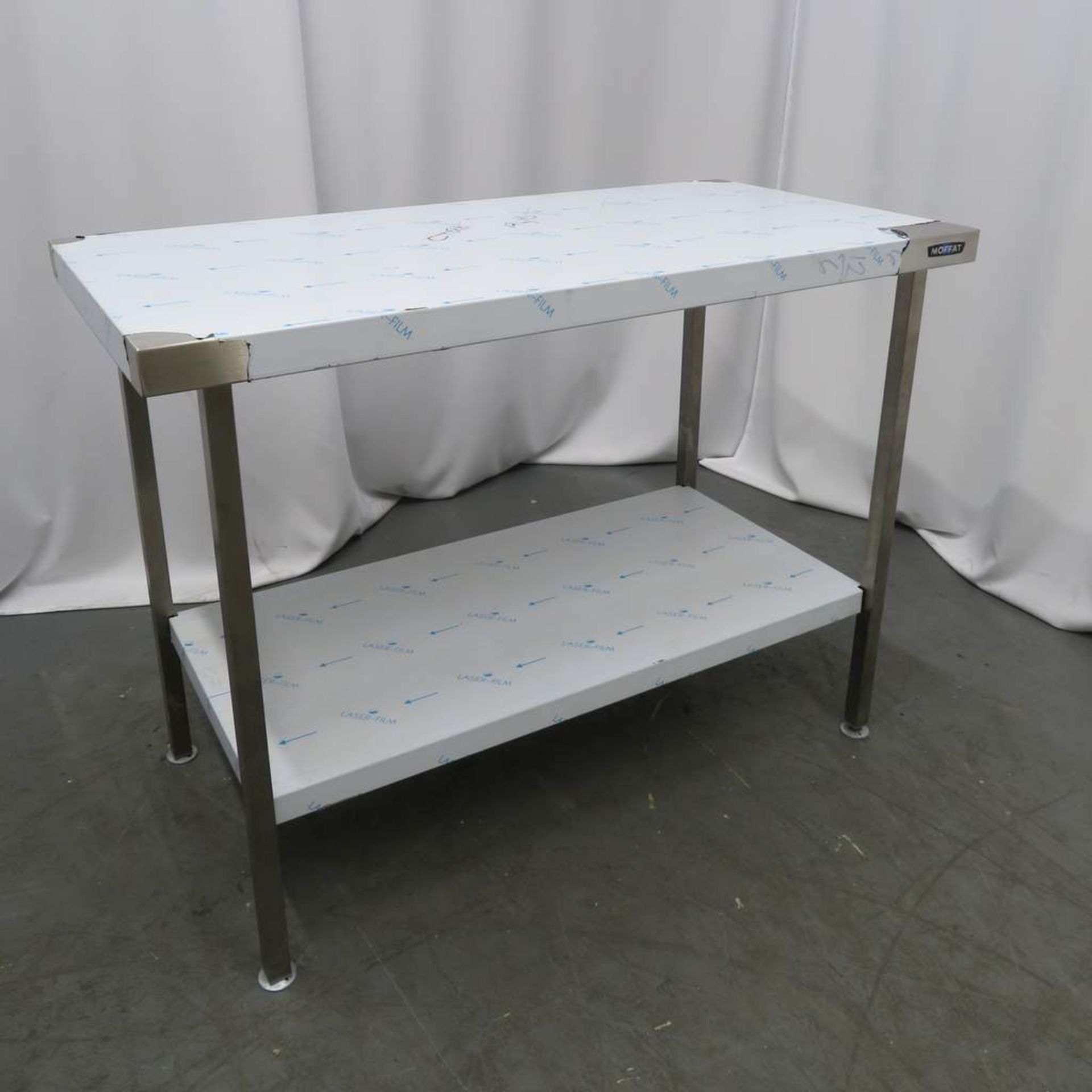 MOFFAT STAINLESS STEEL KITCHEN PREPERATION TABLE WITH UNDER SHELF