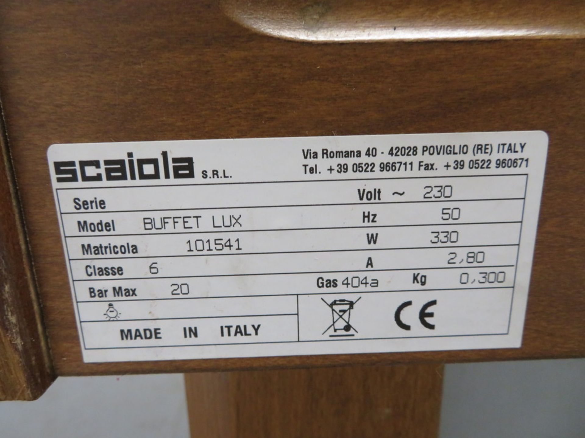 SCAIOLA BUFFET LUX MOBILE WODDEN CASED CHILLED SERVORY - Image 5 of 5