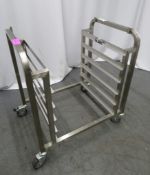 PORTABLE STAINLESS STEEL 6 TRAY OVEN STORAGE RACK