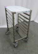 PORTABLE STAINLESS STEEL 7 SHELF OVEN TRAY PREPERATION TABLE