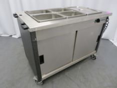 MOFFAT MODEL 3FBM MOBILE S/S BAIN ARIE AND HOT CUPBOARD