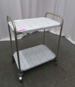 CRAVEN PORTABLE 2 TIER STAINLESS STEEL CANTEEN/KITCHEN TROLLEY