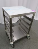 MOFFAT PORTABLE STAINLESS STEEL 3 SHELF OVEN TRAY PREPERATION TABLE