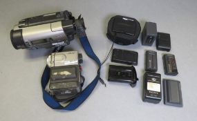 2x Sony HandyCams, Various batteries x8, Sony Wide conversion lens cover