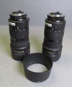 2x Nikon ED AF Nikkor Lenses - 80-200mm 1:2.8D serials 740456, 798088 - as spares, HB-7 Ho
