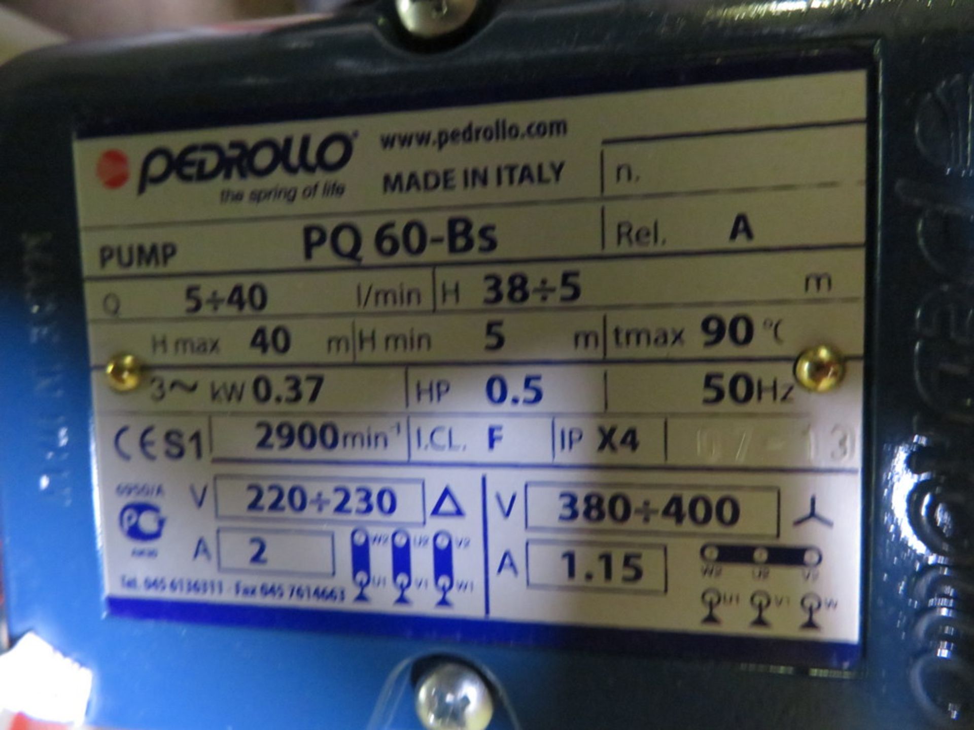 2 X PEDROLLO TYPE PQ 60-BS PUMPS - Image 2 of 2