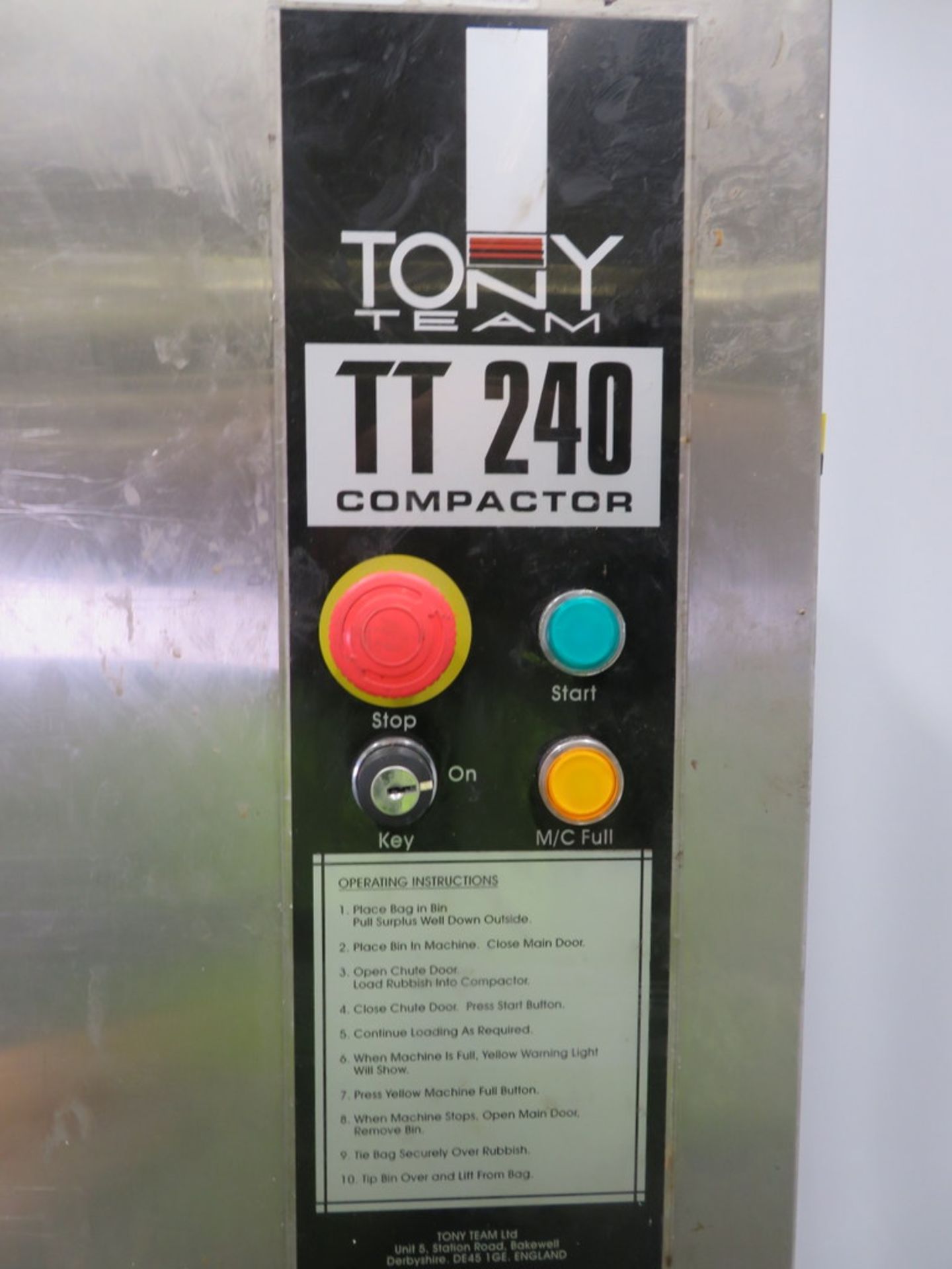 TONY TEAM MODEL TT 240 WASTE COMPACTOR - Image 2 of 6