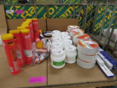 ASSORTED CONSUMABLES TO INCLUDE EASY-FLO FLUX POWDER ETC