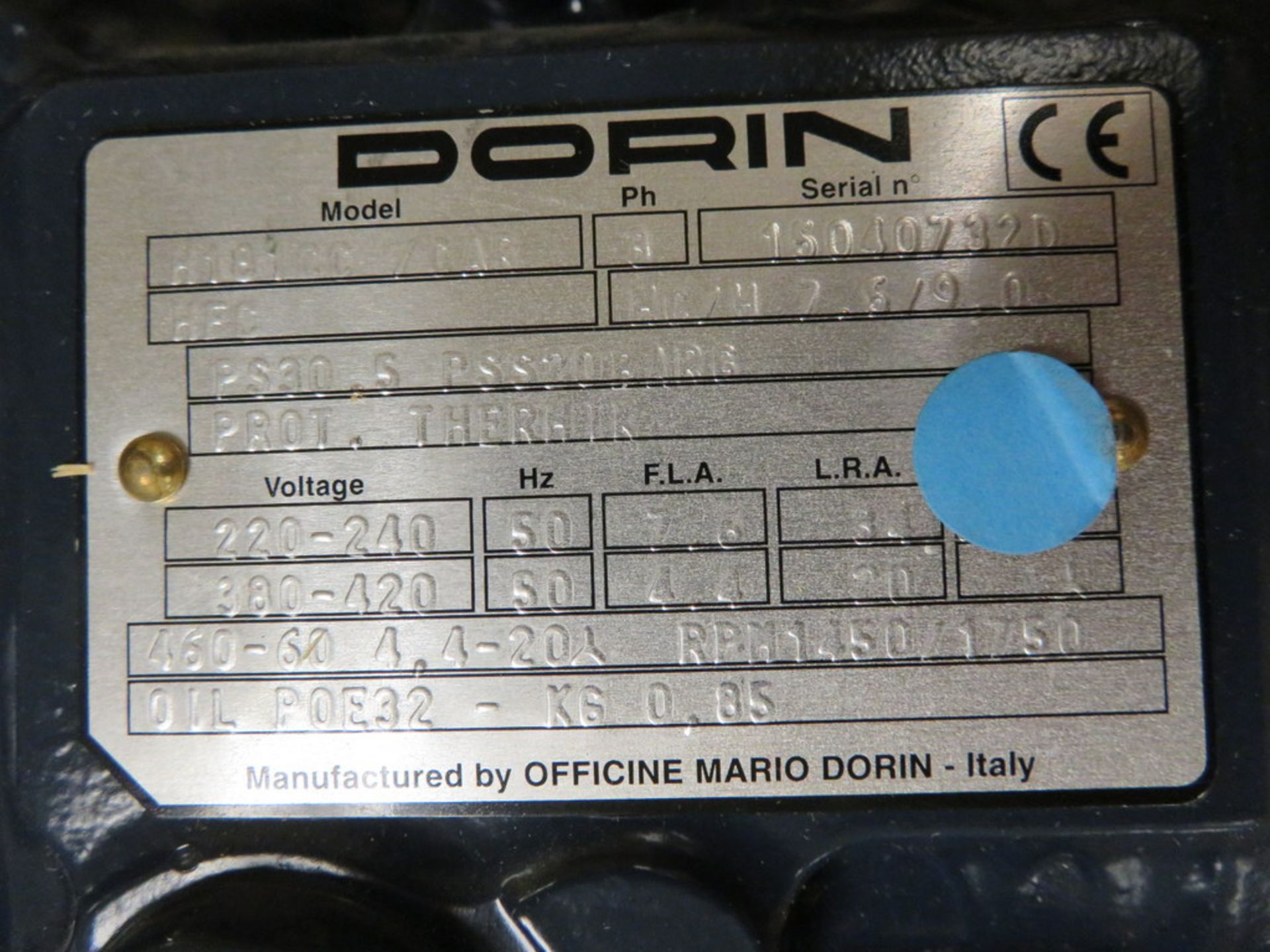 DORIN MODEL H181CC/CAR COMPRESSOR-BOTH SIDES; 3 PHASE - Image 2 of 2