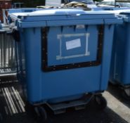 Large Blue Waste BIn on Wheels.