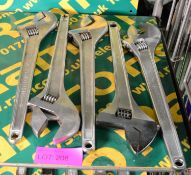 5x Adjustable Wrenches 450 / 460mm