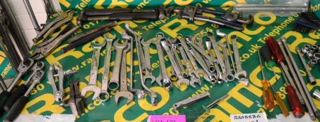 Various Hand Tools - Hammer, Sockets, Spanners, Wrenches