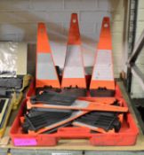 Flat Pack Portable Traffic cones in carry case