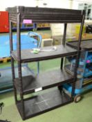 Plastic Shelving assembly 6 shelves