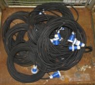 10x Tent Cables Black - 30m x 16amp