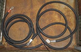 2x Tent Cables Black - 1.8m x 240amp