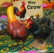 Decorative Garden Rooster & Hen
