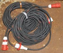 2x Tent Cables Black - 30m x 32amp