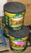 3x Cuprinol Less Mess Fence Care "Rustic Brown" - 10L Tubs