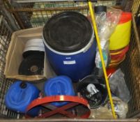 Miscellaneous Equipment - Flexible Buckets / Plastic drums / Tape / Mobile Dolly