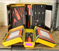 2x Tool Boxes Portable Yellow - Empty