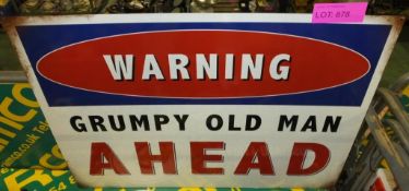 Large Tin Sign - Grumpy Old Man Ahead
