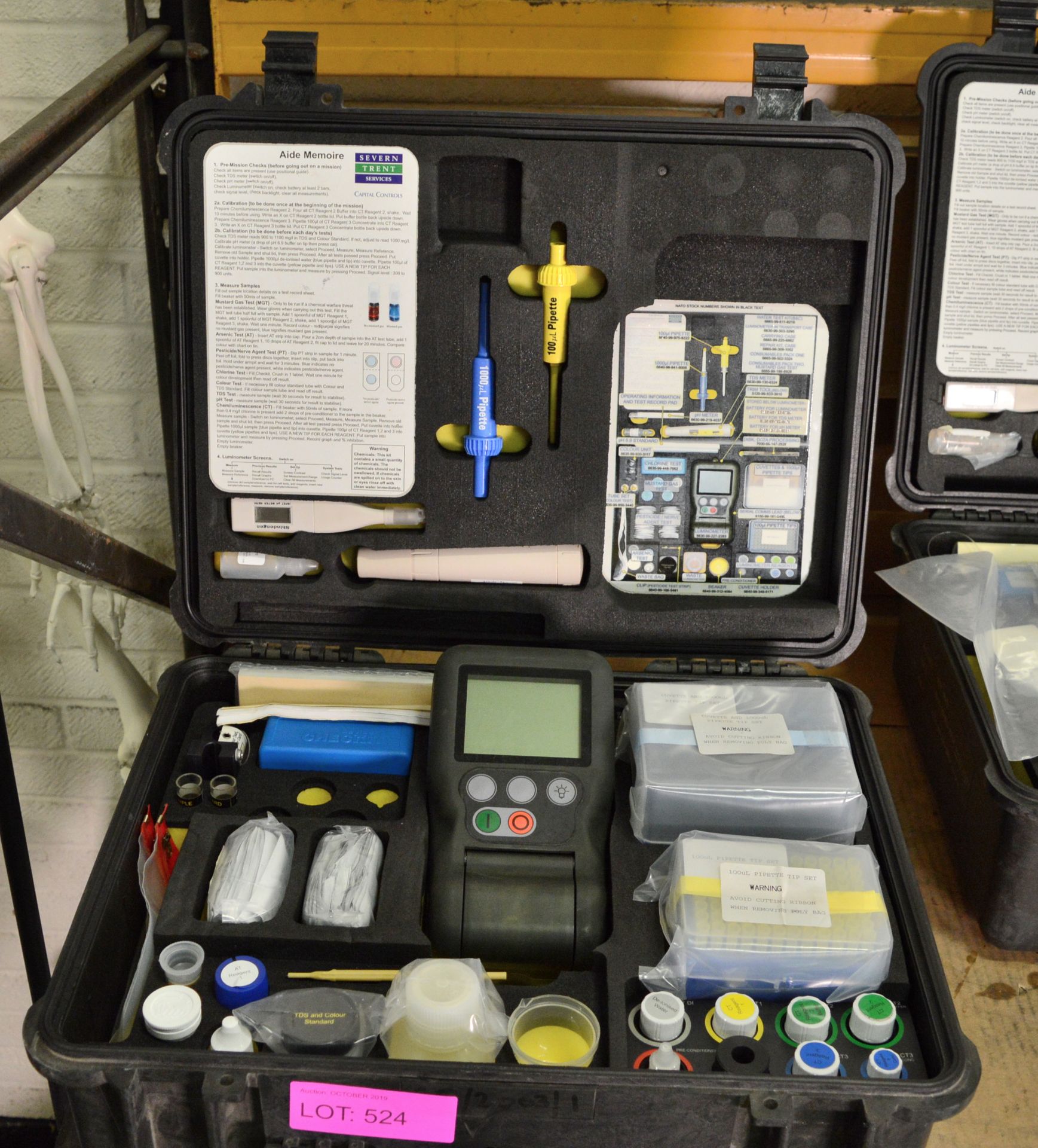 Test Kit Water Cased - Severn Trent Luminometer, Pippettes, Test Tubes