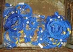 10x Tent Cable blue - 5m x 16amp