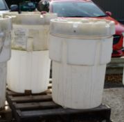 2x Empty Spill Kit Tubs with Large Twist Tops.