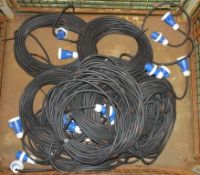 9x Tent Cables Black - 30m x 16amp