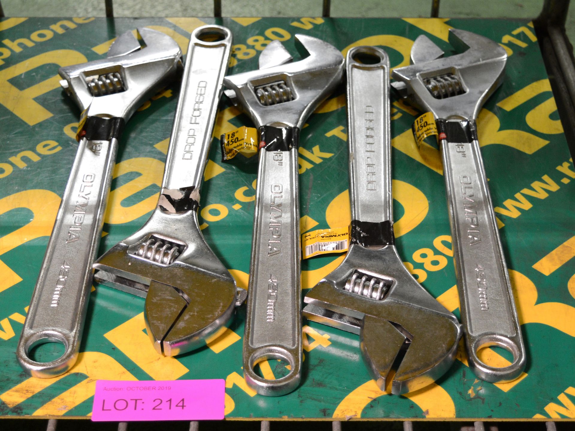 5x Adjustable Wrenches 450 / 460mm