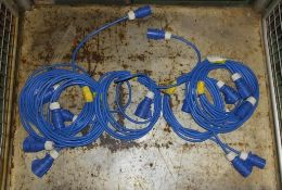 7x Tent Cable blue - 5m x 16amp