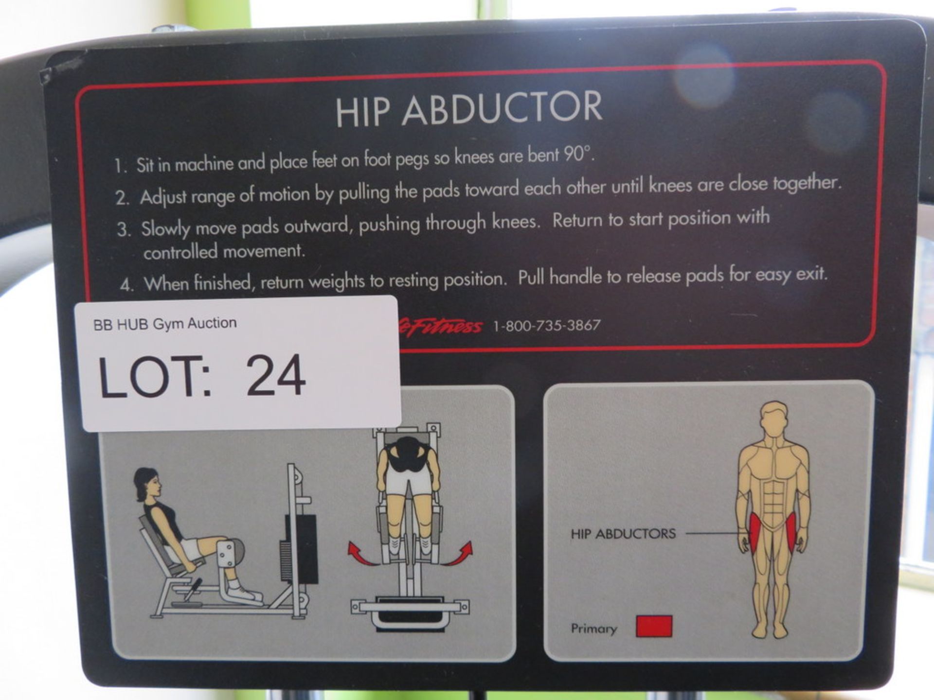 LIFE FITNESS WEIGHT LOADED HIP ABDUCTOR - Image 2 of 5