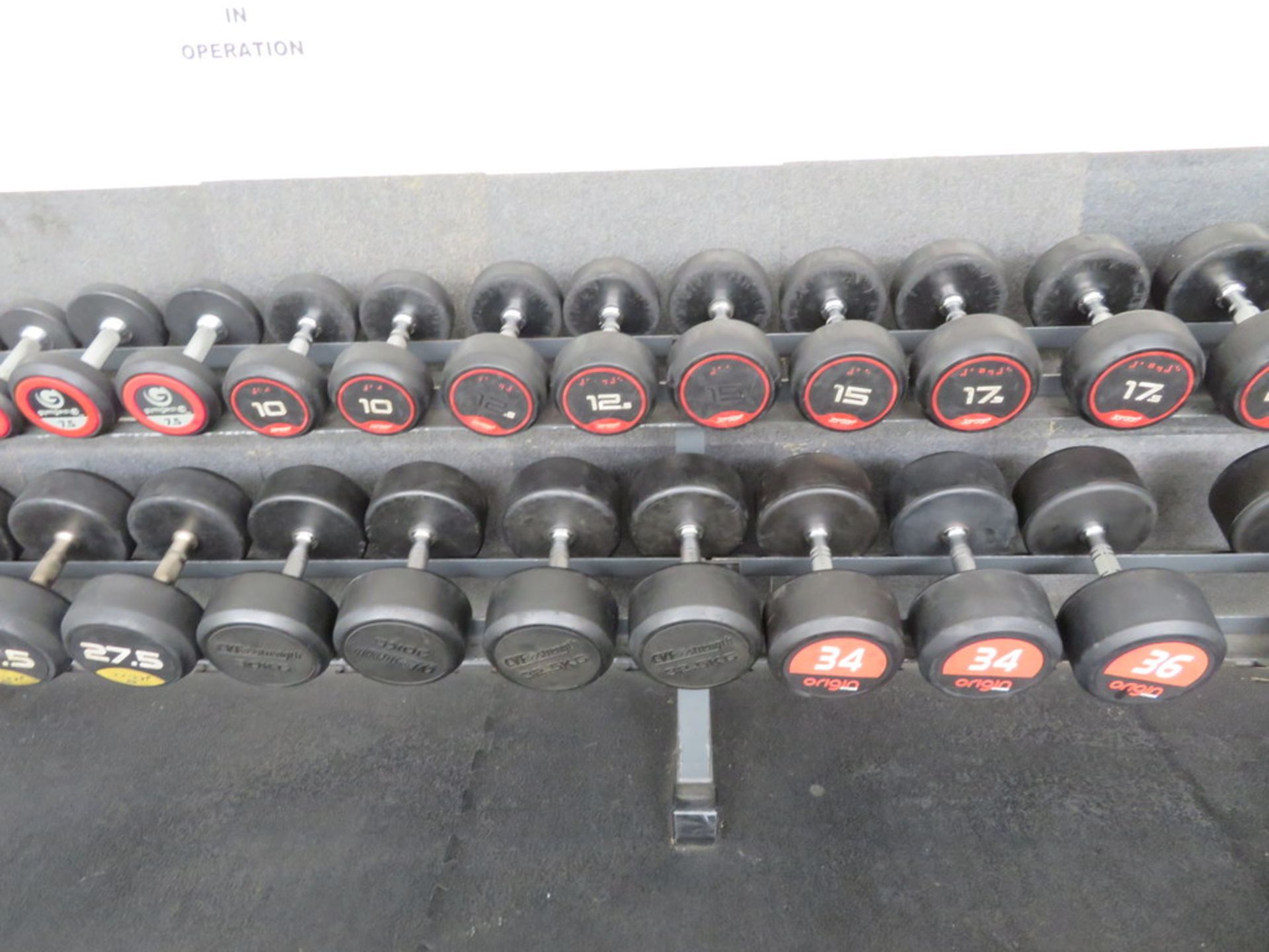 16 X PAIRS OF DUMBELLS AND TWO TIER RACK - Bild 4 aus 5